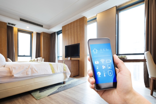 smart phone with smart home and modern