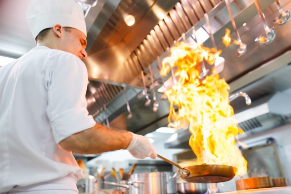 cook cooks in a restaurant.