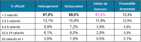 La répartition des liquidations judicaires par taille d'entreprise
